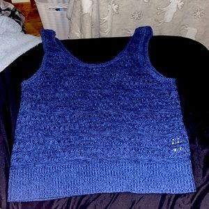 Knitted blue tank top